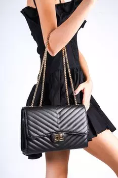 Черная стеганая женская сумка London Capone Outfitters