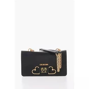 Черная сумка через плечо из телячьей кожи Moschino, Black