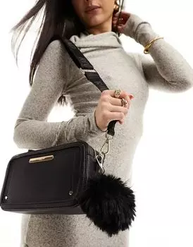 Черная сумка River Island с помпоном