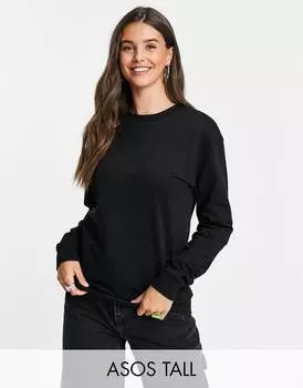 Черная толстовка ASOS DESIGN Tall