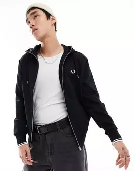 Черная толстовка на молнии Fred Perry