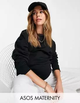 Черная толстовка оверсайз ASOS DESIGN Maternity