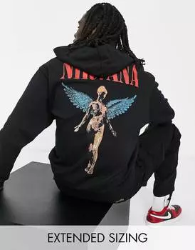 Черная толстовка оверсайз с принтом Nirvana ASOS DESIGN