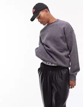 Черная толстовка оверсайз Topman