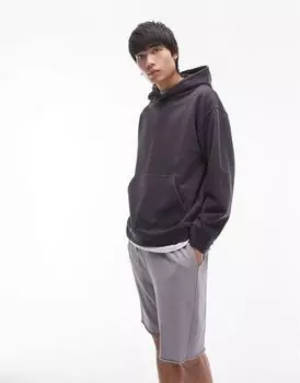 Черная толстовка оверсайз Topman