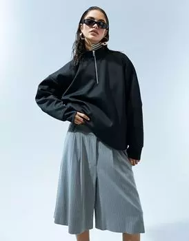 Черная толстовка с аквалангом на полумолнии ASOS DESIGN