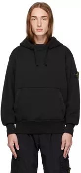 Черная толстовка с капюшоном Stone Island