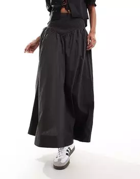 Черная юбка макси Cotton On с V-образным вырезом на талии