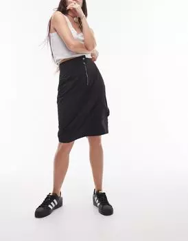 Черная юбка миди карго Topshop