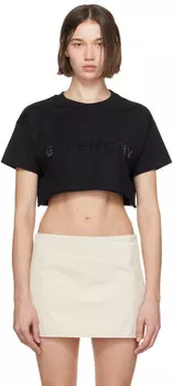Черная укороченная футболка Givenchy
