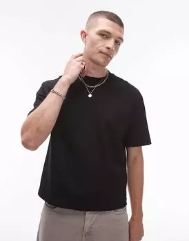 Черная укороченная футболка Topman Lockerers