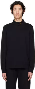 Черная водолазка с вышивкой Fred Perry