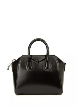 Черная женская кожаная сумка mini antigona Givenchy