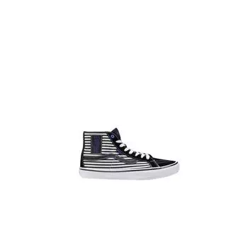 Черно-белые кожаные кроссовки Vans