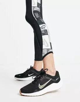 Черно-белые кроссовки Nike Running Quest 5