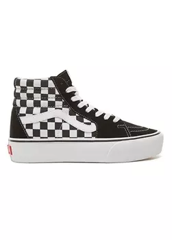 Черно-белые женские замшевые повседневные кроссовки на высокой подошве Vans
