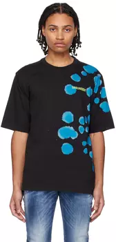 Черно-синяя футболка Goth Tie&Dyed Skater Dsquared2