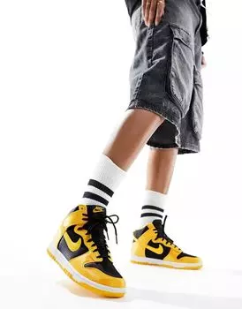 Черно-золотые кроссовки Nike Dunk Twist High
