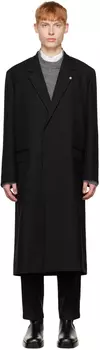 Черное острое пальто Jil Sander