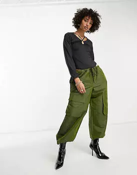 Черное суперэластичное боди с длинными рукавами и бретелями Threadbare Tall