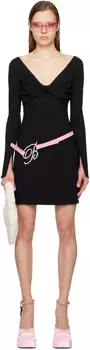 Черное витое мини-платье Blumarine