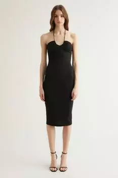 Черное вязаное платье X Dilek Hanif TPRSS22EL1866 Trendyol, черный