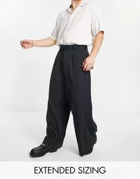 Черные элегантные брюки чрезвычайно широкого кроя ASOS DESIGN
