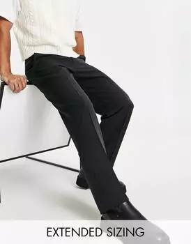 Черные элегантные брюки широкого кроя ASOS DESIGN