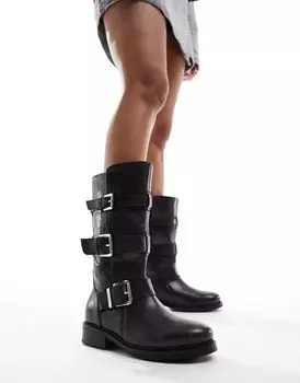 Черные байкерские ботинки Bronx New Tough