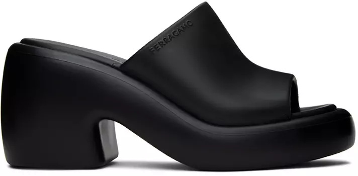 Черные босоножки на каблуке Deva Ferragamo