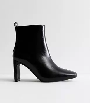 Черные ботильоны с квадратным носком New Look, черный