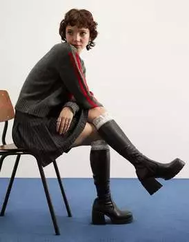Черные ботинки на каблуке ASOS Command