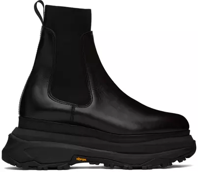 Черные ботинки на платформе sacai