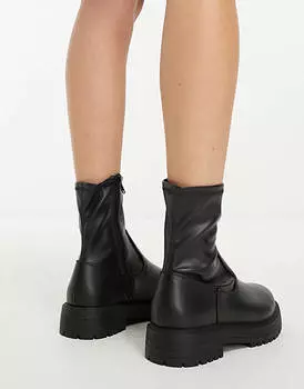Черные ботинки-носки ASOS DESIGN Wide Fit Anton