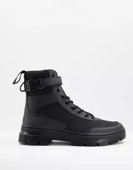 Черные ботинки с 8 люверсами Dr Martens Combs Tech