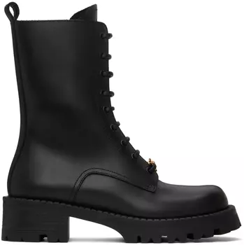Черные ботинки с медузой Versace