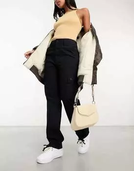 Черные брюки карго с язычками ASOS