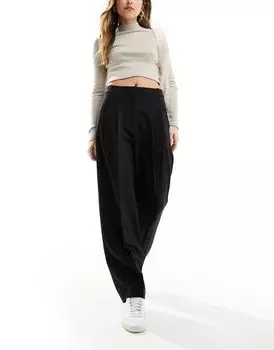 Черные брюки прямого кроя ASOS