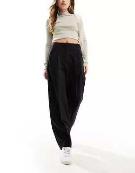 Черные брюки прямого кроя ASOS DESIGN