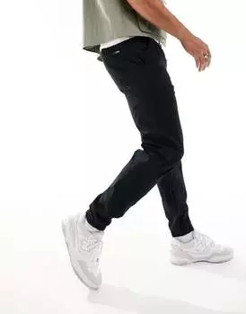 Черные брюки с манжетами Pull&Bear