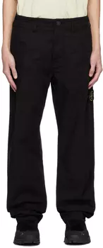 Черные брюки с нашивками Stone Island