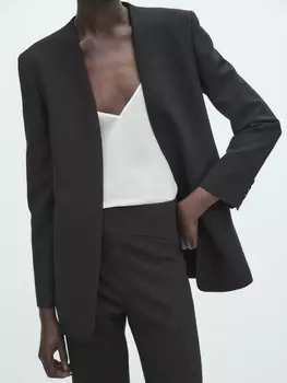 Черные брюки с поясом Massimo Dutti, черный