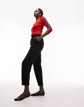 Черные брюки с пуговицами Topshop Tall