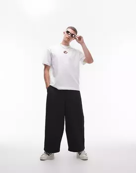 Черные брюки с пышной плиссой Topman
