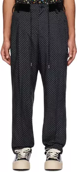 Черные брюки с узором sacai