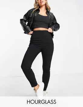 Черные брюки скинни с завышенной талией ASOS DESIGN Hourglass