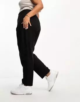 Черные брюки со швами на талии ASOS DESIGN Curve
