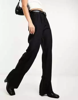 Черные брюки Stradivarius с поясом