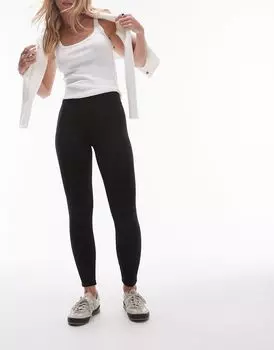Черные длинные леггинсы Topshop Heavy