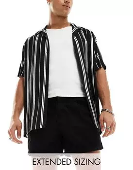 Черные джинсовые шорты со складками ASOS DESIGN